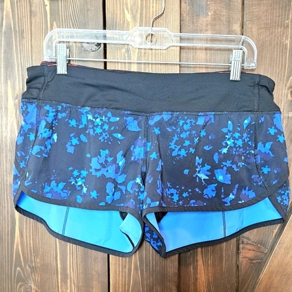lululemon athletica Pants - Lululemon Ten Speed Short Dandy Digie Black Porcelain Blue Size 10